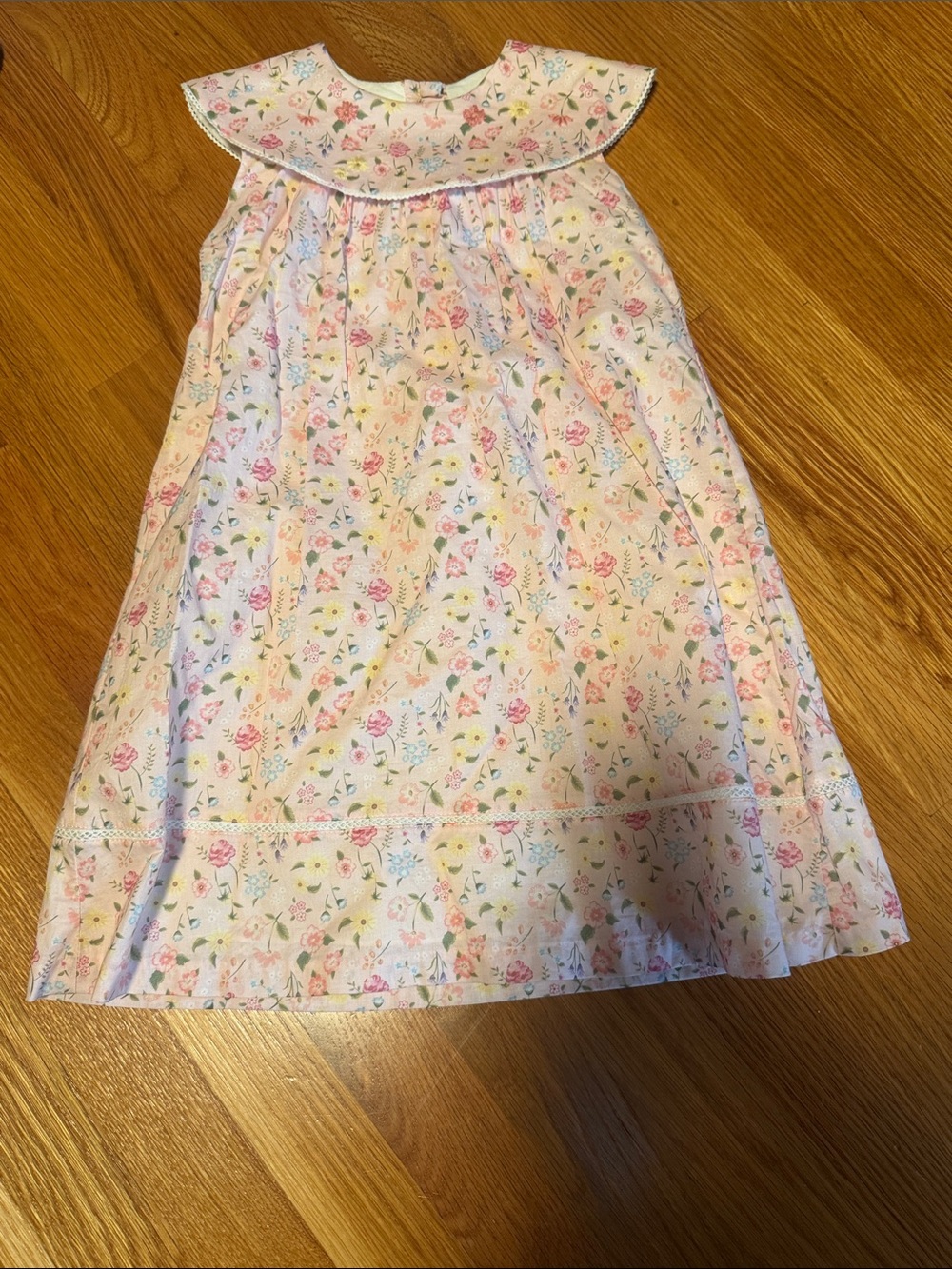 Dondolo Pink Floral Dress with Peter Pan Collar